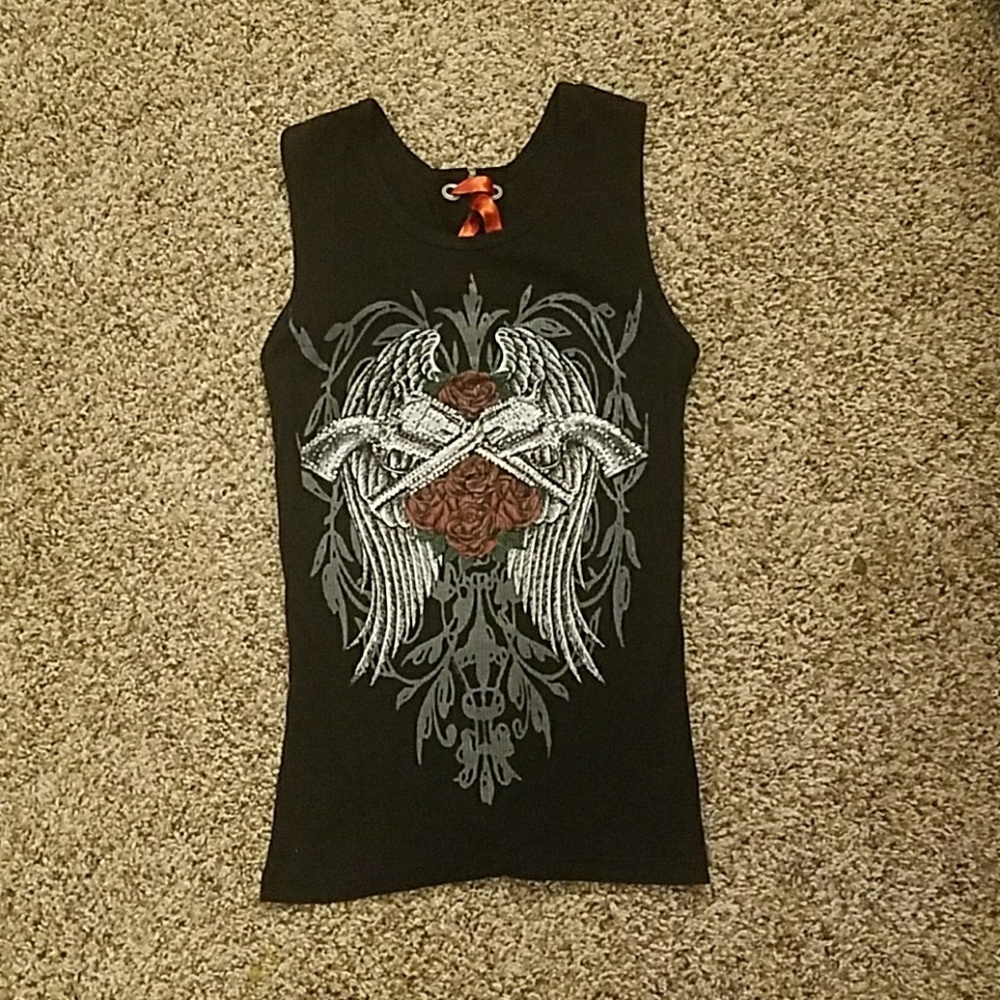 Graphic yank with bling